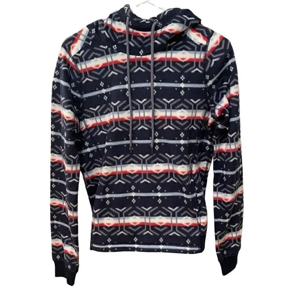 Abercrombie & Fitch Pullover Womens XS Fjord Blue Sherpa FleeceâLinedâHood
